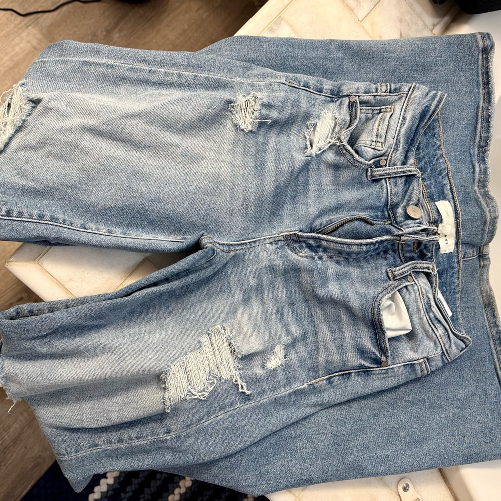Trendy Light Blue Distressed Women's Flare Jeans